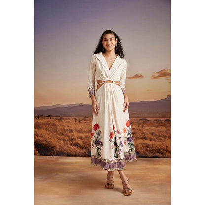 Verb White Mirabella Cutout Maxi Dress