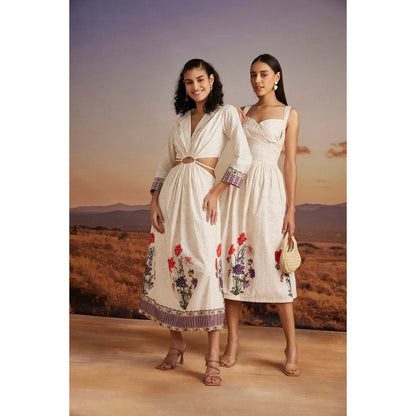 Verb White Mirabella Cutout Maxi Dress
