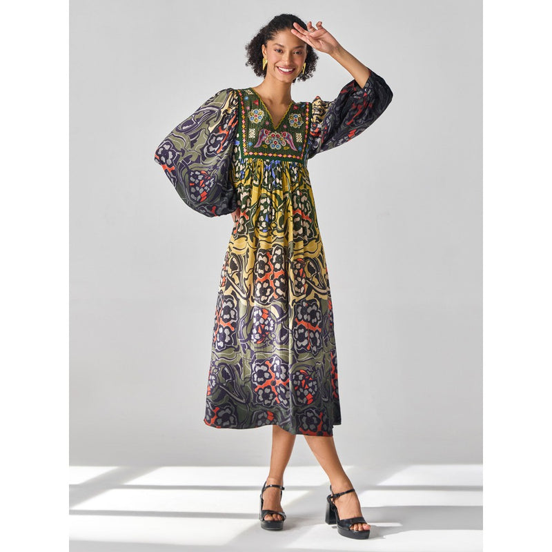 Verb Multi-Color Printed Mau Midi Dress