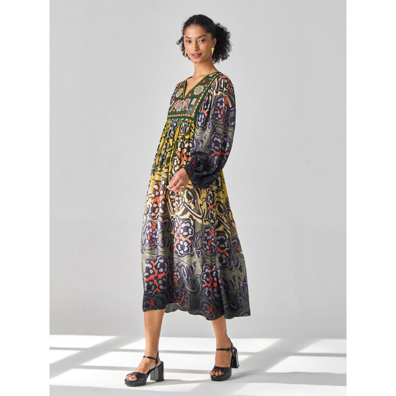 Verb Multi-Color Printed Mau Midi Dress