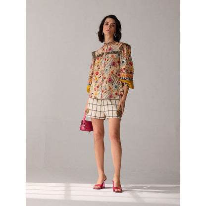 Verb Beige Vama Printed Shirt