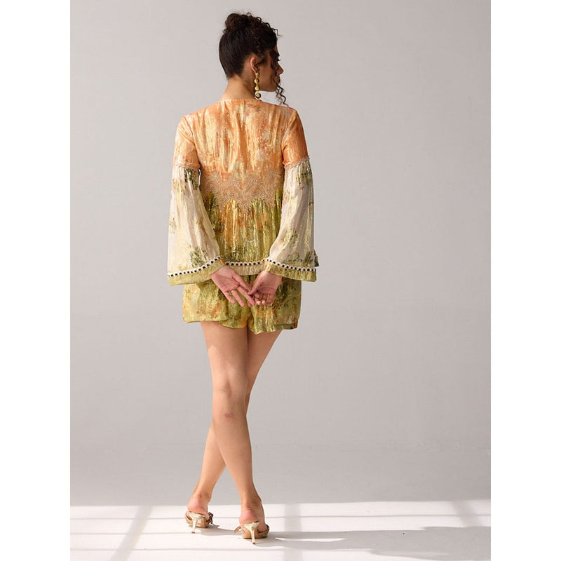 Verb Multi-Color Printed Zari Astrid Peplum Top