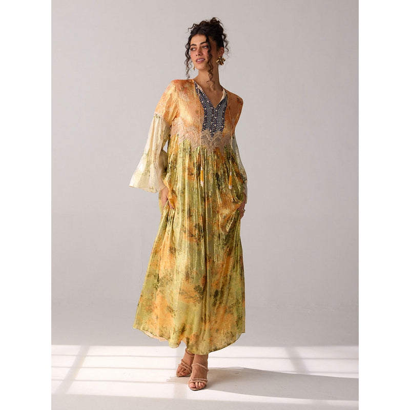 Verb Green Printed Krisha Maxi Dress