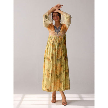 Verb Green Printed Krisha Maxi Dress