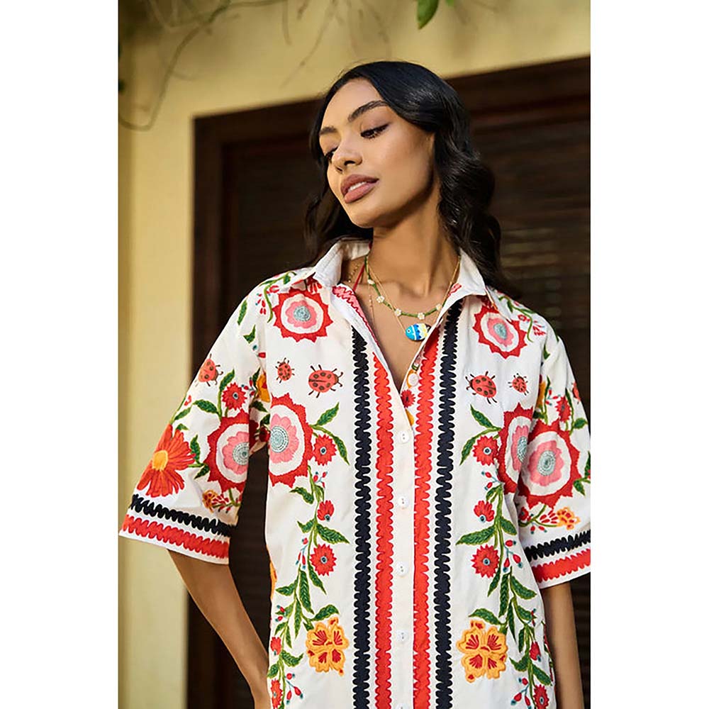 Verb Ivory Blair Embroidered Shirt