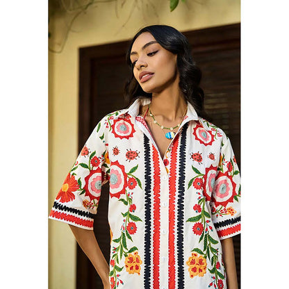 Verb Ivory Blair Embroidered Shirt