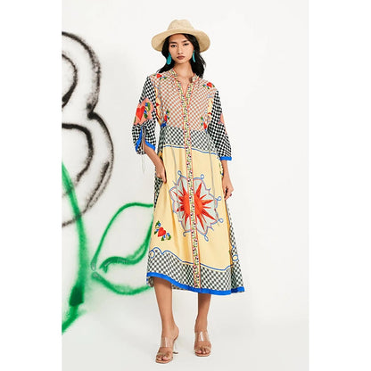 Verb Yellow Margot Kaftan Midi Dress