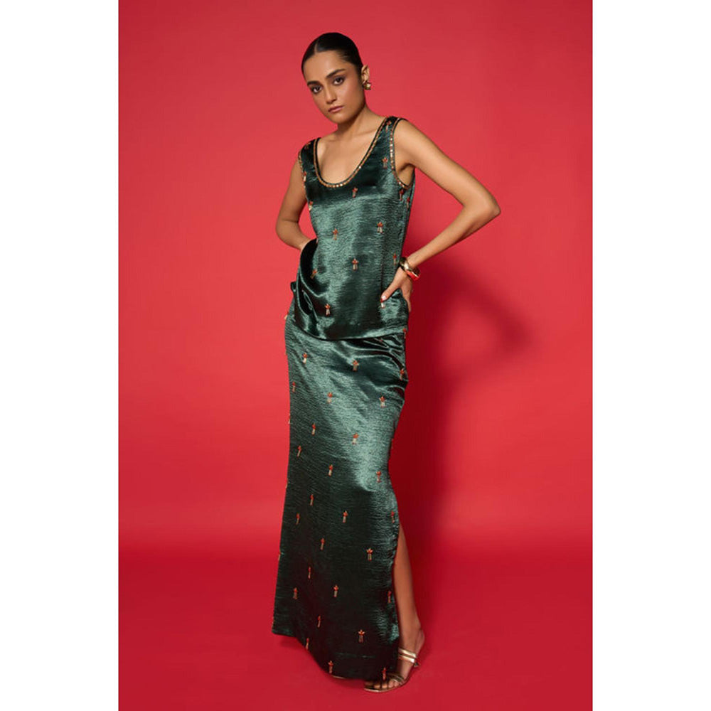 Verb Green Prina Embroidered Skirt