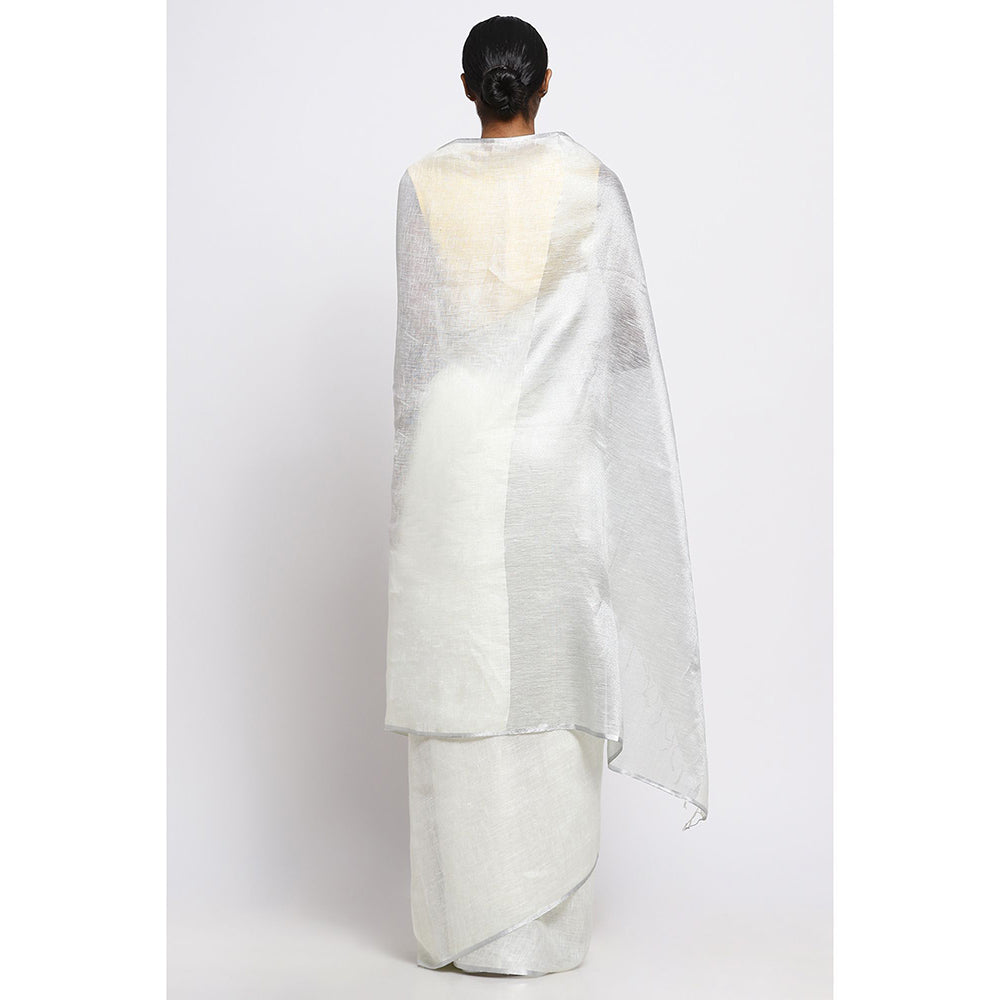 Via East Yellow Linen Saree with Unstitched Blouse