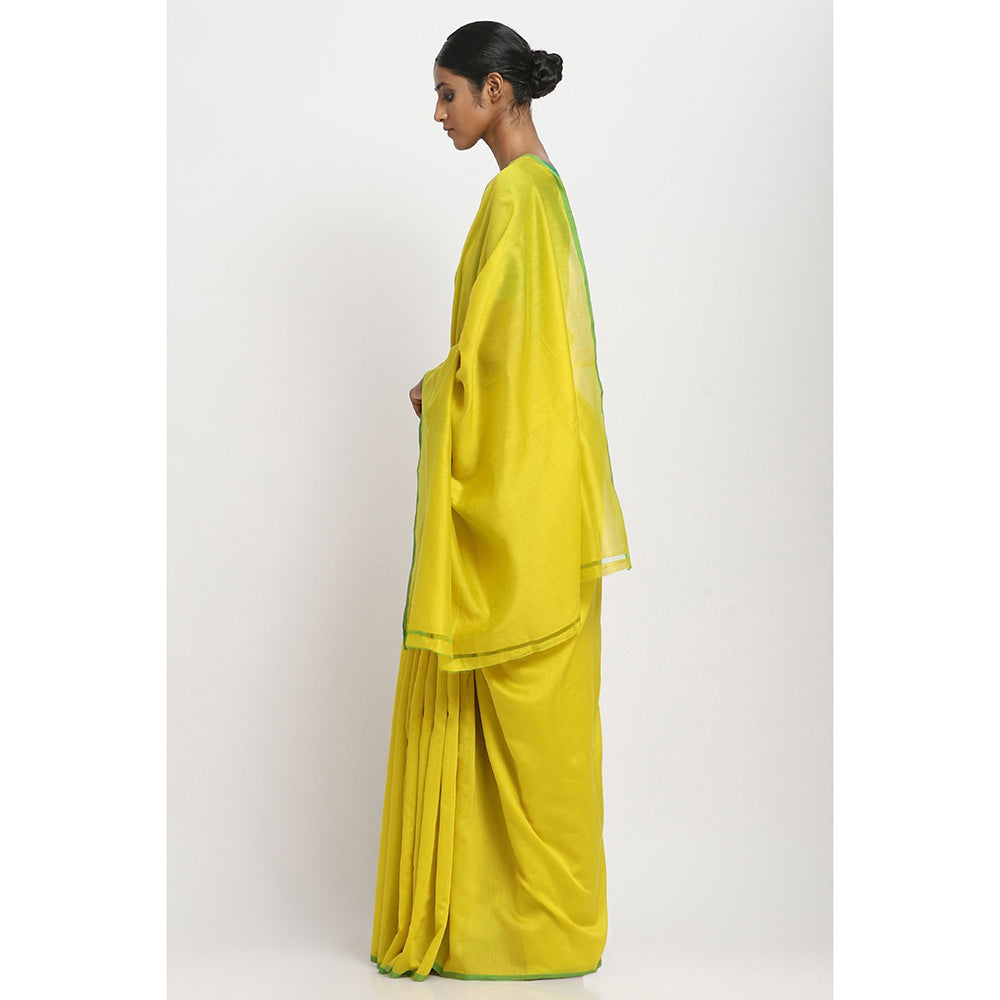 Via East Yellow Sooti Saree With Unstitched Blouse