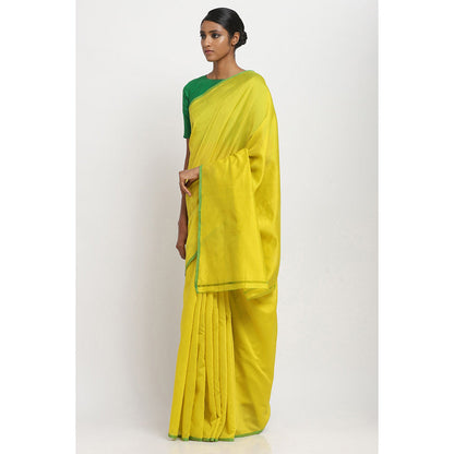 Via East Yellow Sooti Saree With Unstitched Blouse