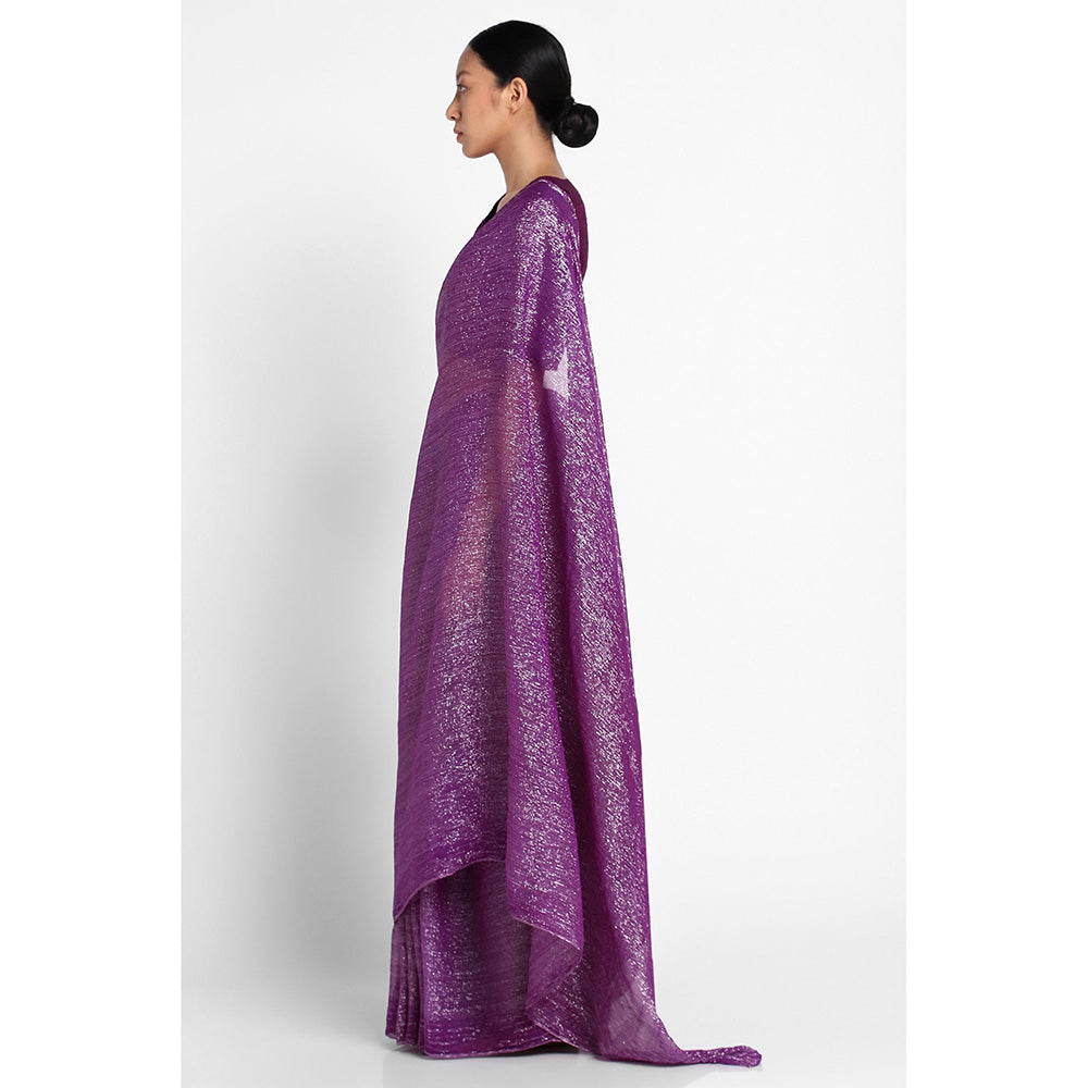 Via East Purple Georgette Kaumudi Saree