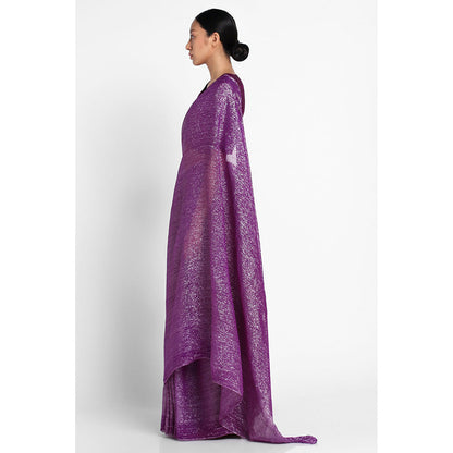 Via East Purple Georgette Kaumudi Saree