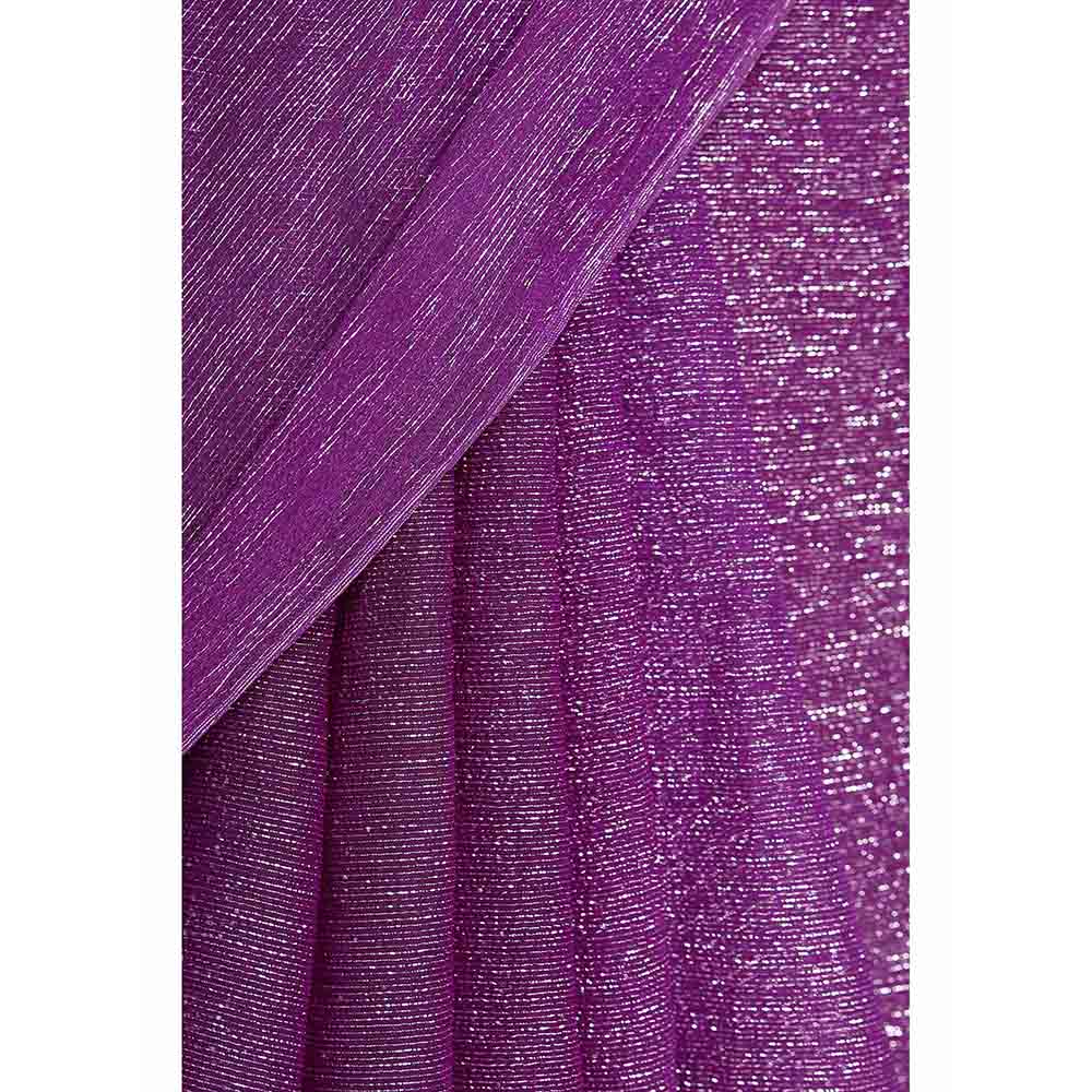 Via East Purple Georgette Kaumudi Saree