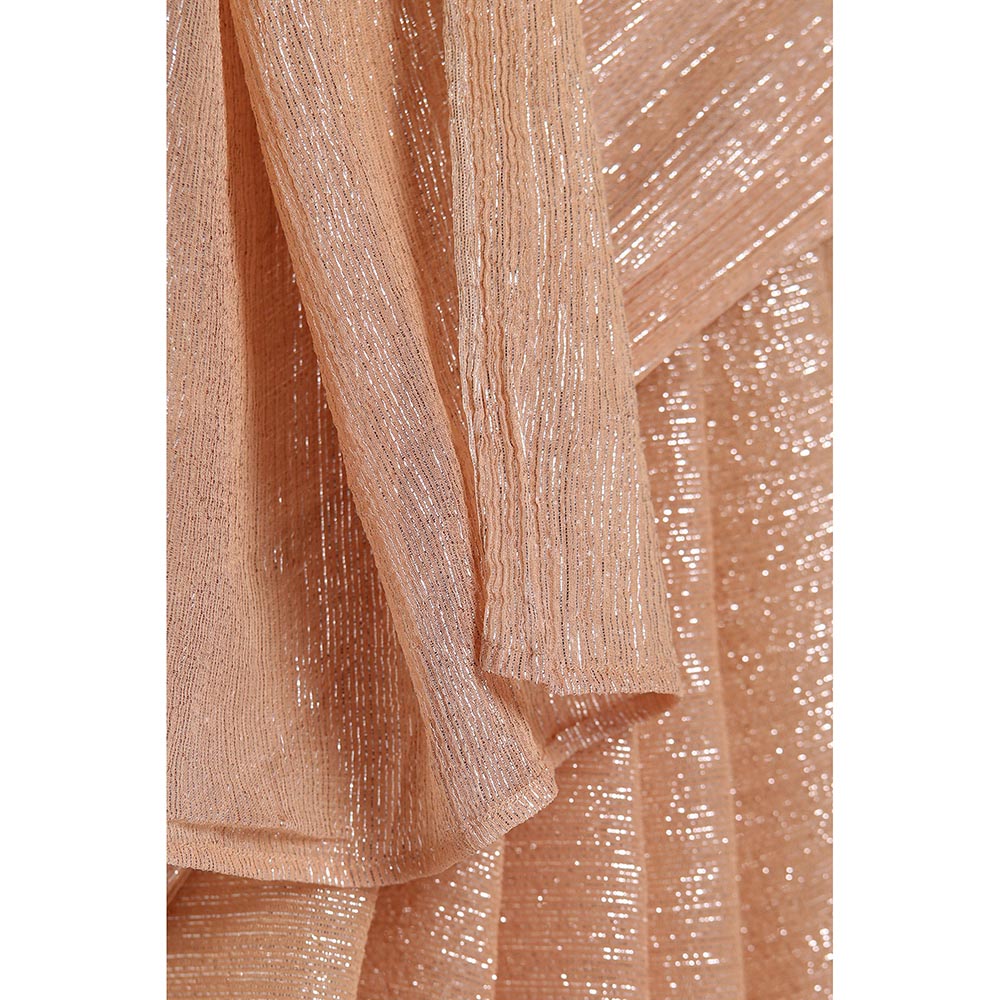 Via East Nude Georgette Kaumudi Saree