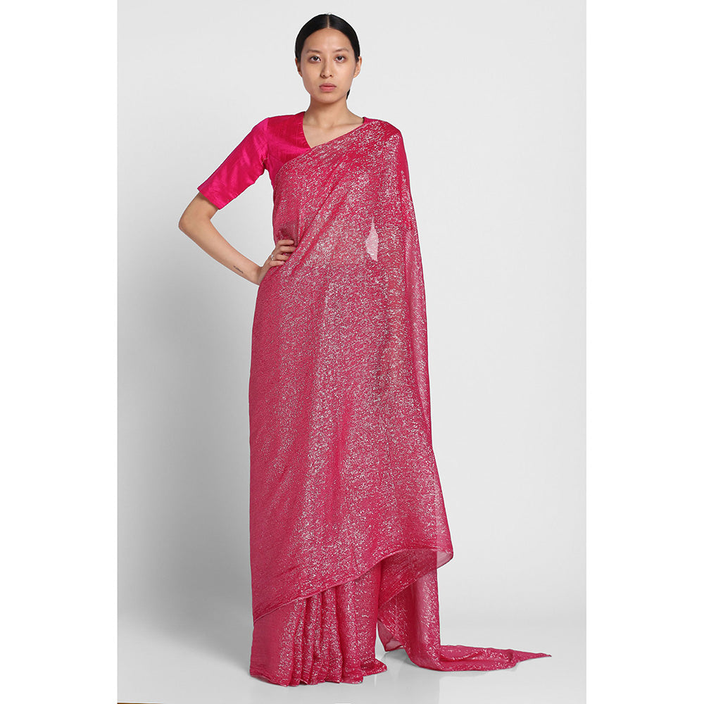 Via East Pink Georgette Kaumudi Saree
