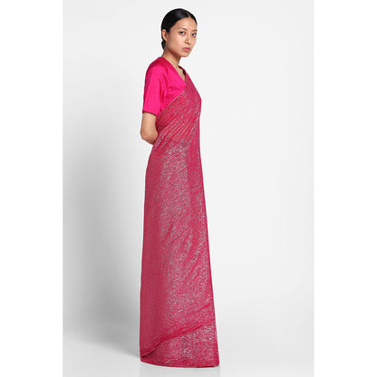 Via East Pink Georgette Kaumudi Saree