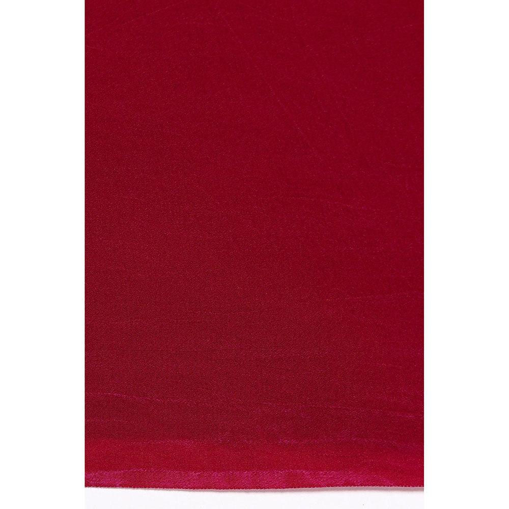 Via East Pink Organza Saree with Satin Piping with Unstitched Blouse