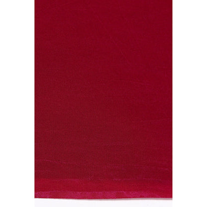 Via East Pink Organza Saree with Satin Piping with Unstitched Blouse