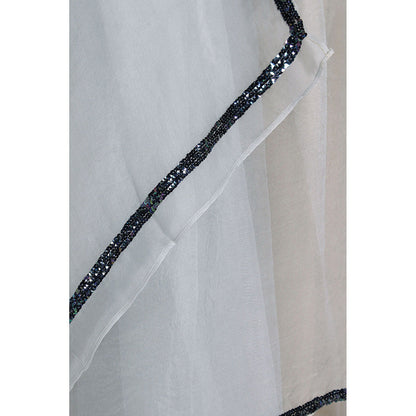 Via East Grey Organza Sequin Celeste Saree