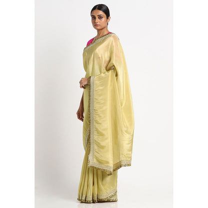 Via East Golden Tissue Zainab Saree