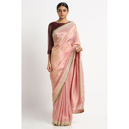 Via East Dusty Pink Tissue Zainab Saree