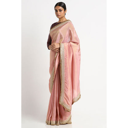 Via East Dusty Pink Tissue Zainab Saree