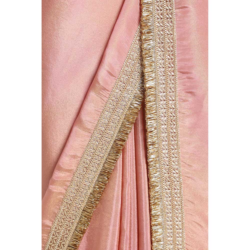 Via East Dusty Pink Tissue Zainab Saree
