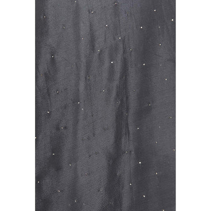 Via East Grey Ombre Mukaish Chiffon Saree with Unstitched Blouse