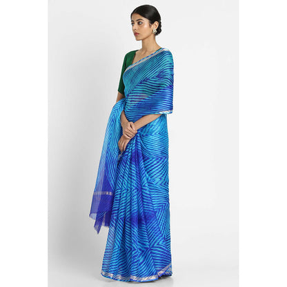 Via East Blue Kota Silk Arishi Saree with Unstitched Blouse