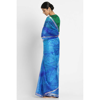 Via East Blue Kota Silk Arishi Saree with Unstitched Blouse