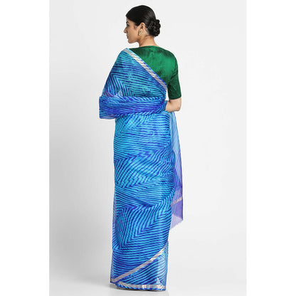 Via East Blue Kota Silk Arishi Saree with Unstitched Blouse