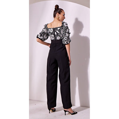 Vidhi Wadhwani Black Hira Embroidered Jumpsuit
