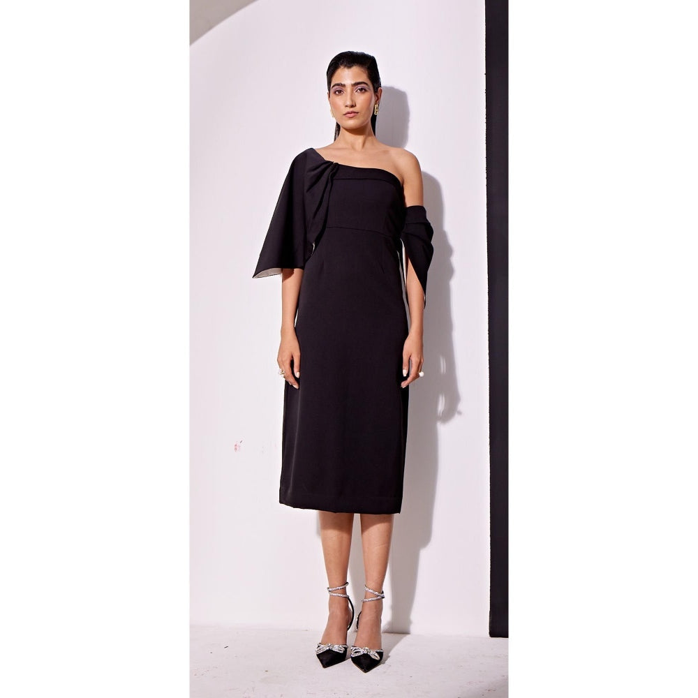 Vidhi Wadhwani Black Naomi Midi Dress
