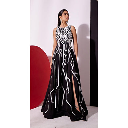 Vidhi Wadhwani Black Sphinx Gown