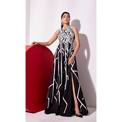 Vidhi Wadhwani Black Sphinx Gown