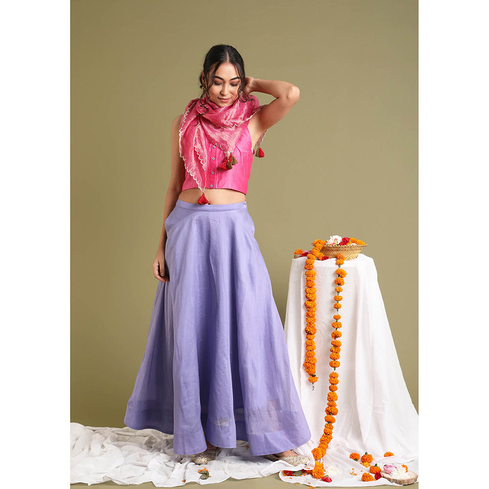 Vinusto Pink Top with Skirt and Scarf (Set of 3)