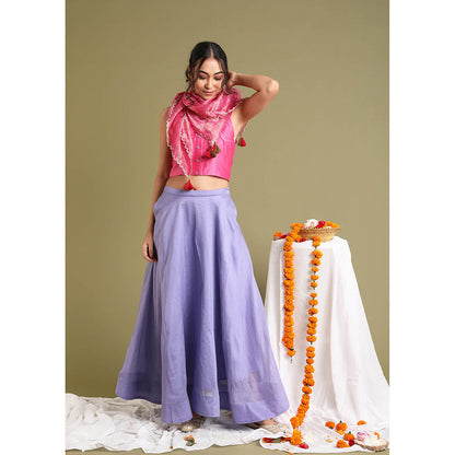 Vinusto Pink Top with Skirt and Scarf (Set of 3)