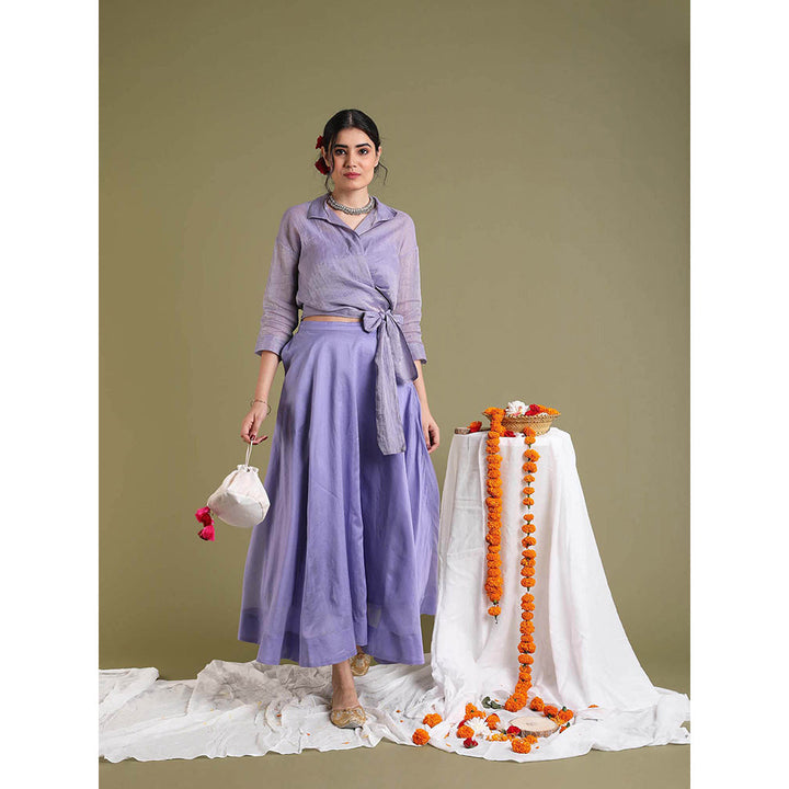 Vinusto Lavender Flared Skirt with Pocket