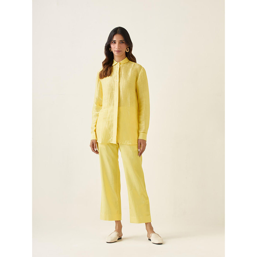 Vinusto Maize Yellow Linen Cotton Glaze Co-Ord (Set of 2)