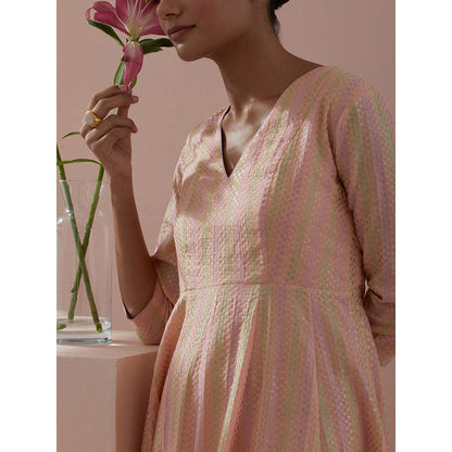 Vinusto Peach Anarkali with Pant and Dupatta (Set of 3)