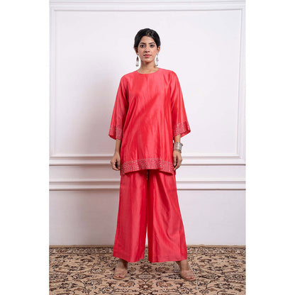 Vinusto Chanderi Embroidered Kurta and Palazzo (Set of 2)