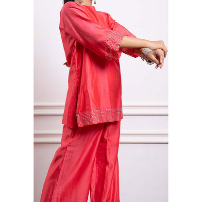 Vinusto Chanderi Embroidered Kurta and Palazzo (Set of 2)