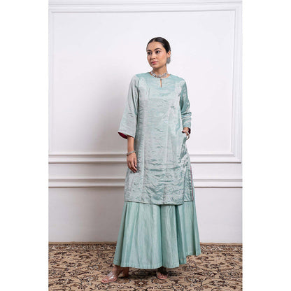 Vinusto Chanderi Handloom Kurta with Palazzo and Dupatta (Set of 3)