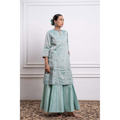 Vinusto Chanderi Handloom Kurta with Palazzo and Dupatta (Set of 3)