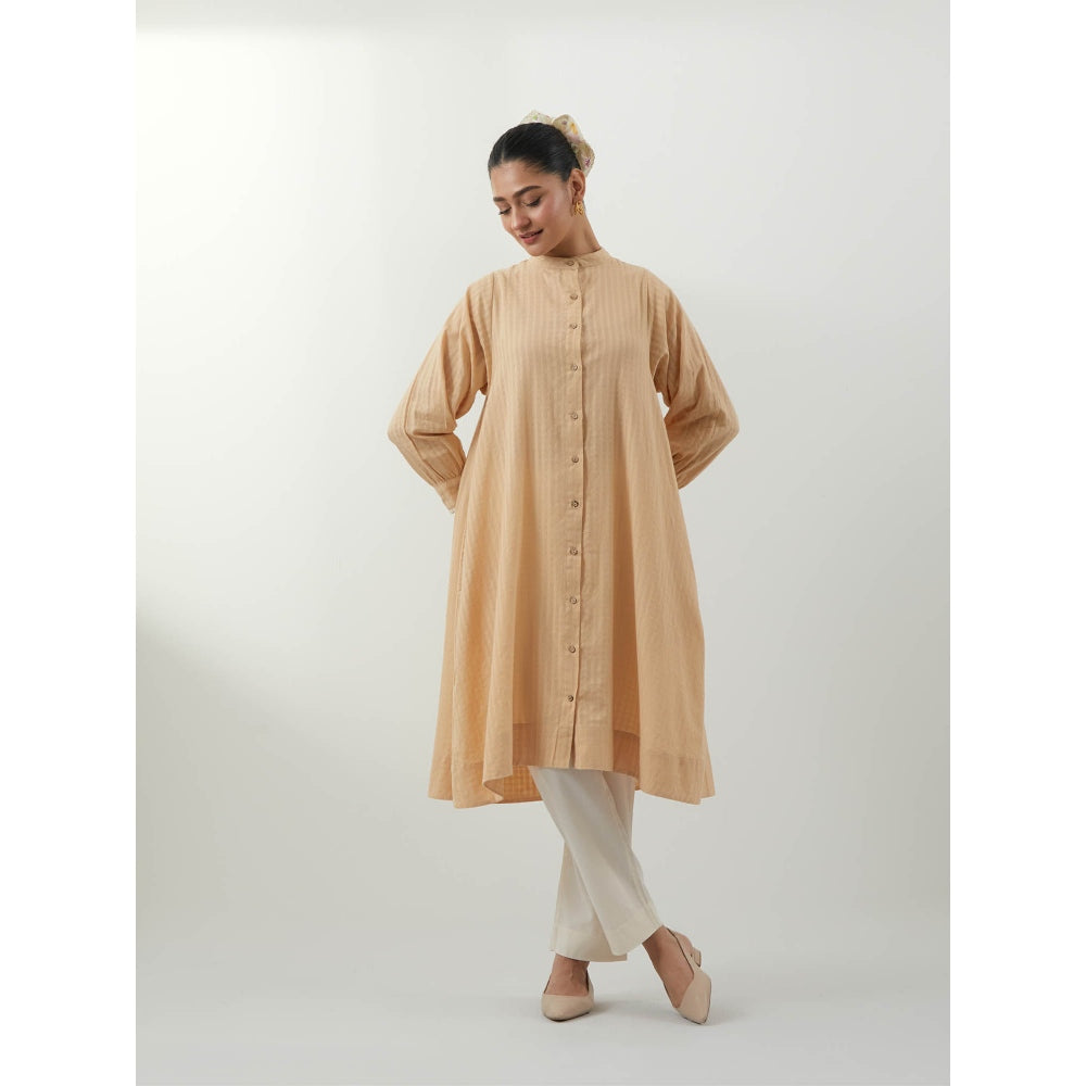 Vinusto Beige Cotton Kurta with Pant