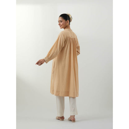 Vinusto Beige Cotton Kurta with Pant