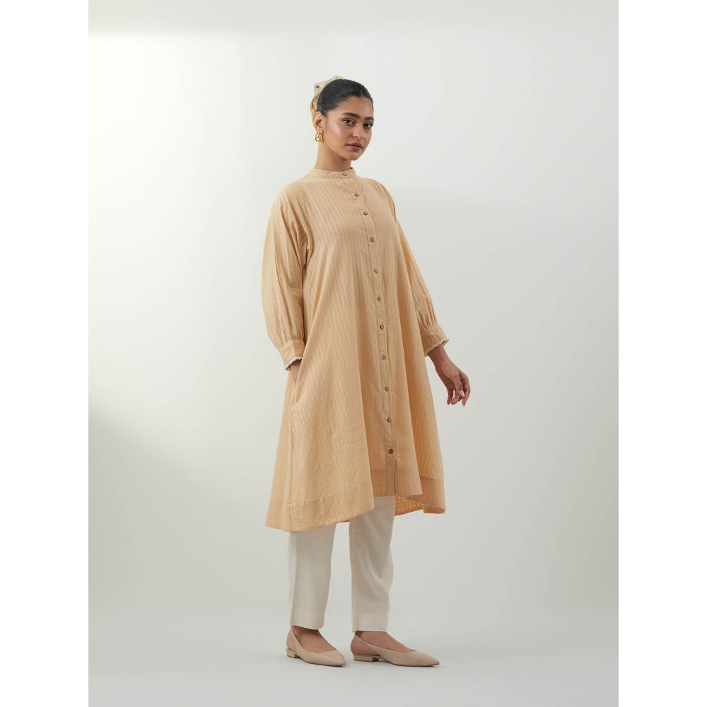 Vinusto Beige Cotton Kurta with Pant
