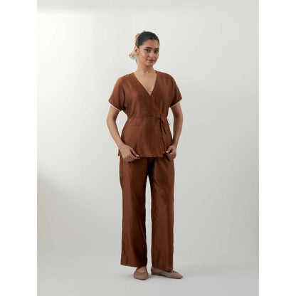 Vinusto Wrap Around Brown Co-Ord Set