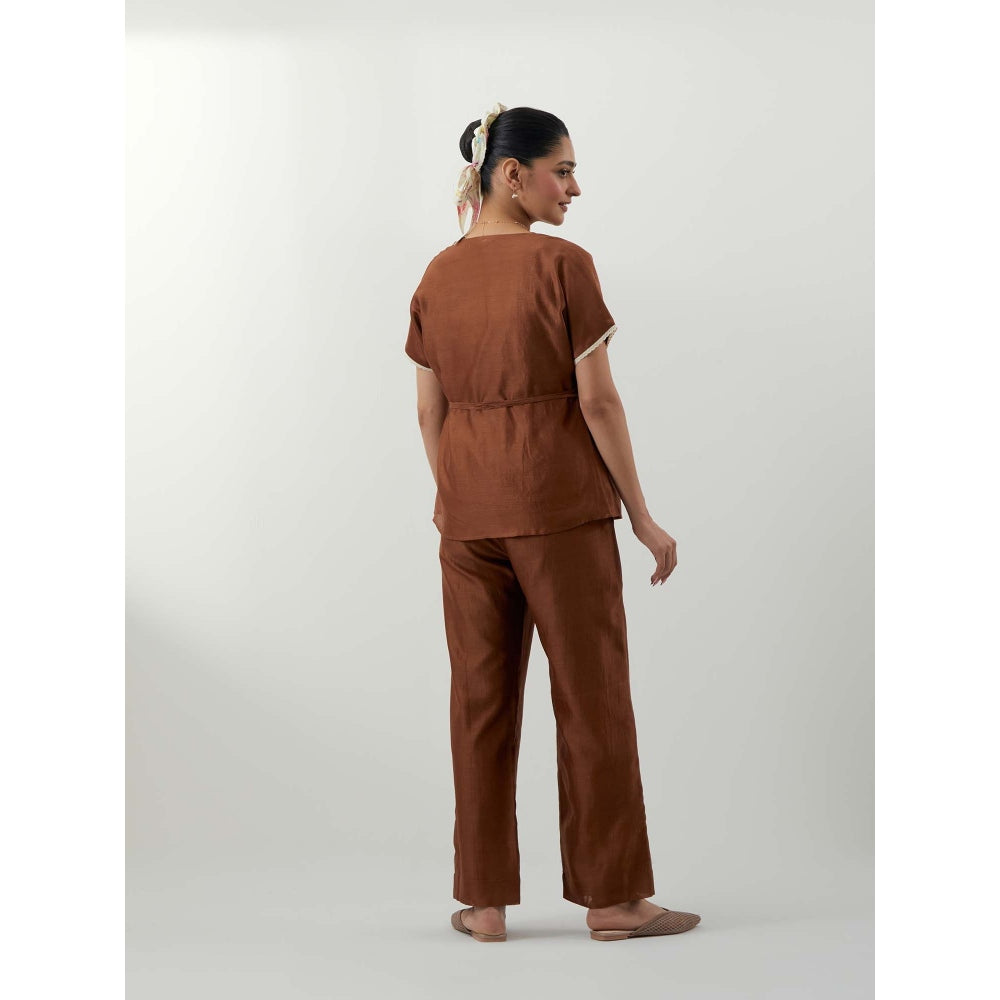 Vinusto Wrap Around Brown Co-Ord Set